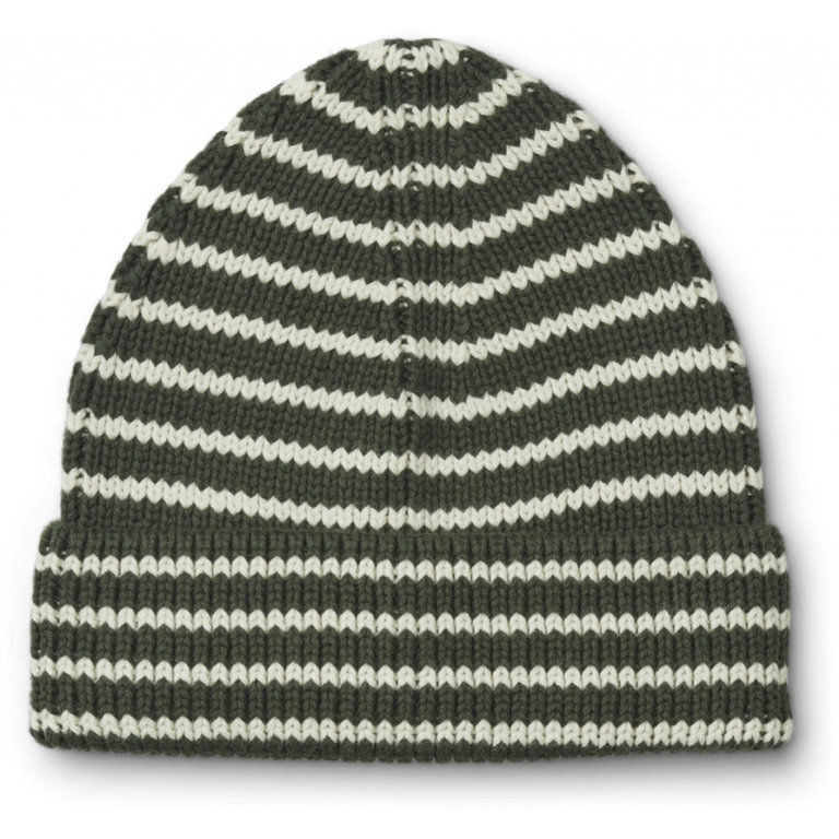 LIEWOOD LIEWOOD muts Ezra Beanie groen gestreept Hunter Green Creme De La Creme