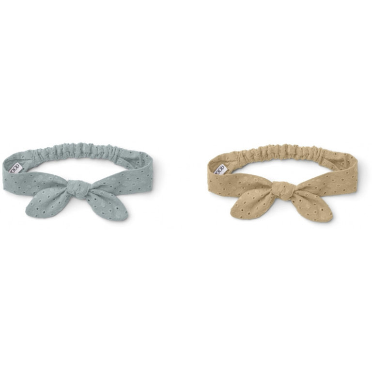 LIEWOOD LIEWOOD haarband Henny Anglaise 2-pack Blue Fog Oat Mix blauw/beige