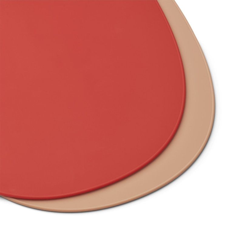 LIEWOOD LIEWOOD slabbetje Ilana 2-pack Apple Red Tuscany Rose Mix rood/roze