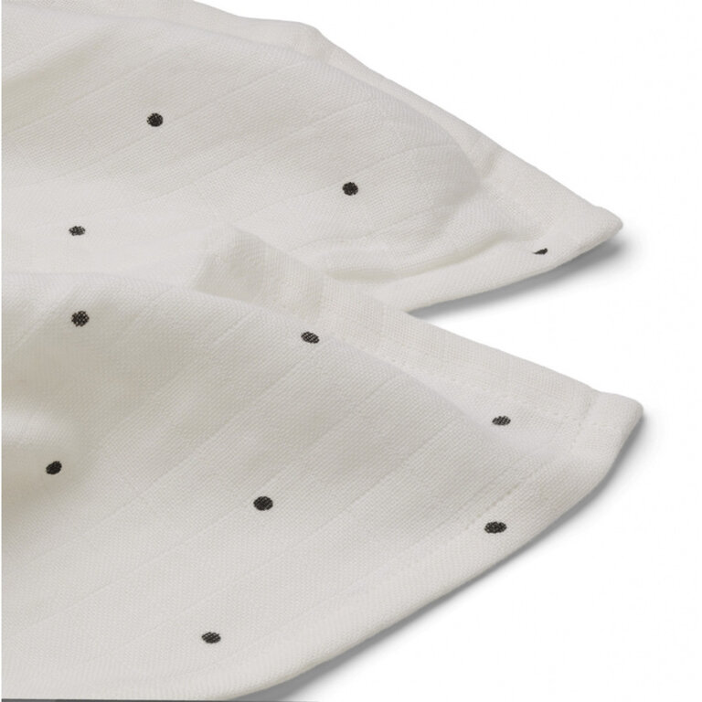 LIEWOOD Lewis Muslin Cloth | 2 Pack | Classic Dot Creme De La Creme