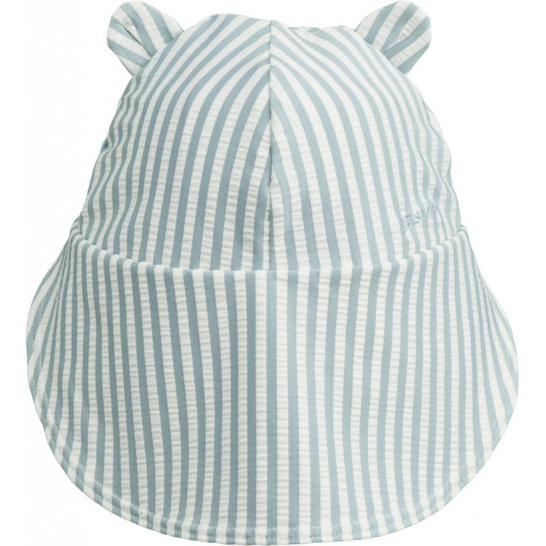 LIEWOOD LIEWOOD zonnehoedje Senia Seersucker gestreept Sea Blue White blauw