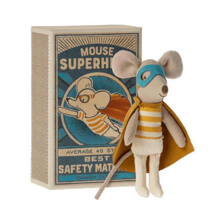 Maileg Super Hero Mouse | Little Brother In Matchbox