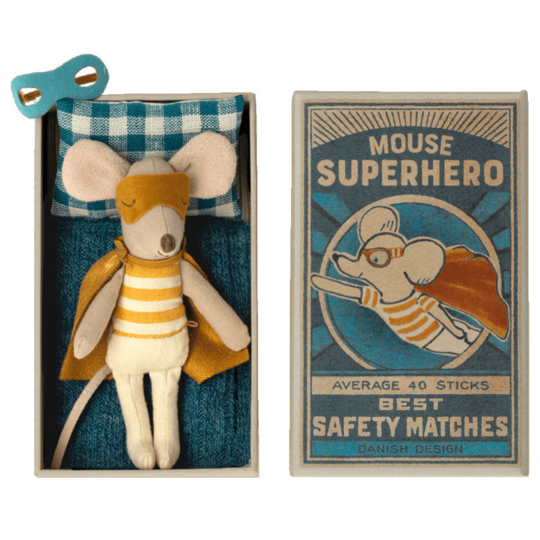 Maileg Super Hero Mouse | Little Brother In Matchbox