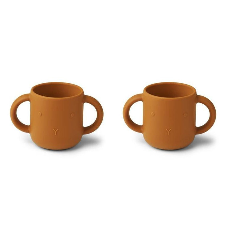LIEWOOD Gene Silicone Cups | 2 Pack | Rabbit Mustard