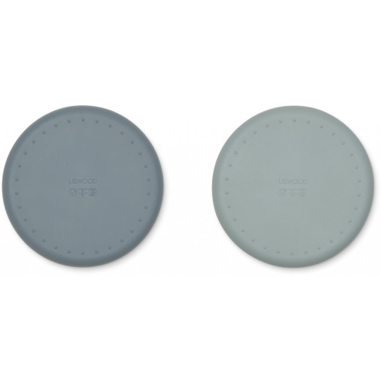 LIEWOOD Harvey Divider Plate 2 Pack | Whale Blue Mix