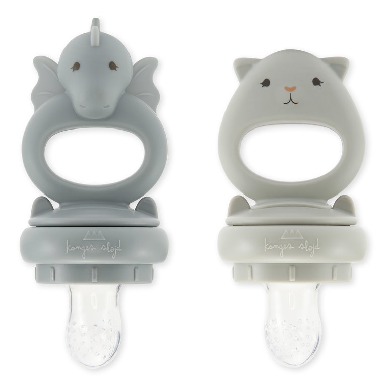 Konges Sløjd Konges Slojd | 2 pack fruit feeding pacifier dragon | Quarry blue / topanga beach