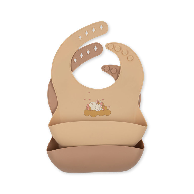 Konges Sløjd KONGES SLØJD siliconen slabbetjes baby 2-pack Unicorn