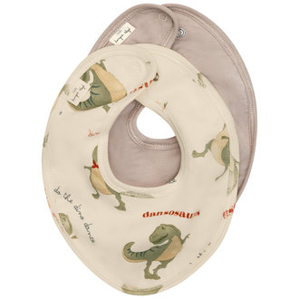 Konges Sløjd Basic 2 pack bib | Dansosaurus/stone