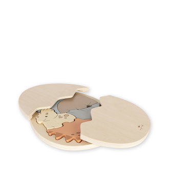 Konges Sløjd Dinosaur egg wood puzzle | Multi