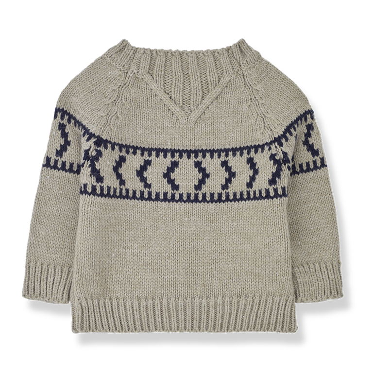 1+ in the family Mieke sweater | Taupe  Festive