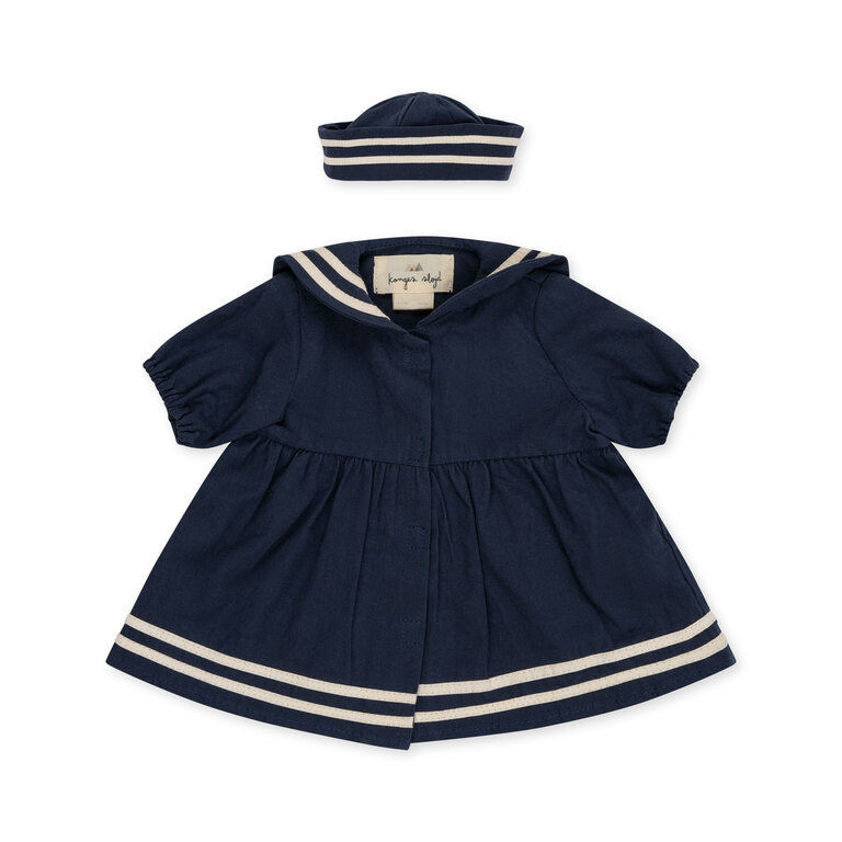 Konges Sløjd Konges Sløjd poppenjurk sailor Dress Blue blauw poppenkleding