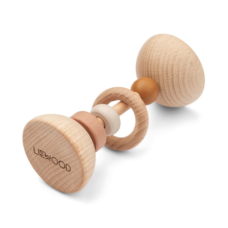 LIEWOOD Corrina Wooden Rattle | Tuscany Rose mix