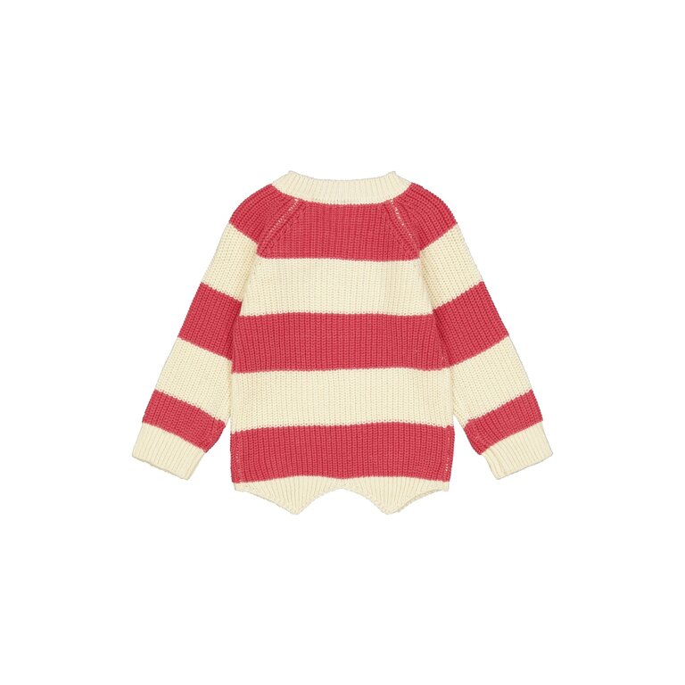 The New Olly Striped Pullover | Roze gebreide trui