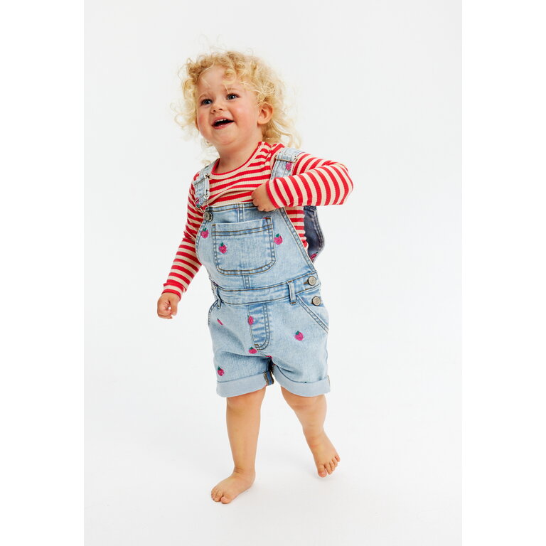 The New Jayla Denim Dungarees | Frambozen tuinbroek