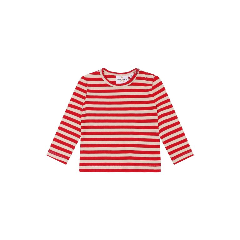 The New Fro LS Rib Tee | Roze gestreepte longsleeve