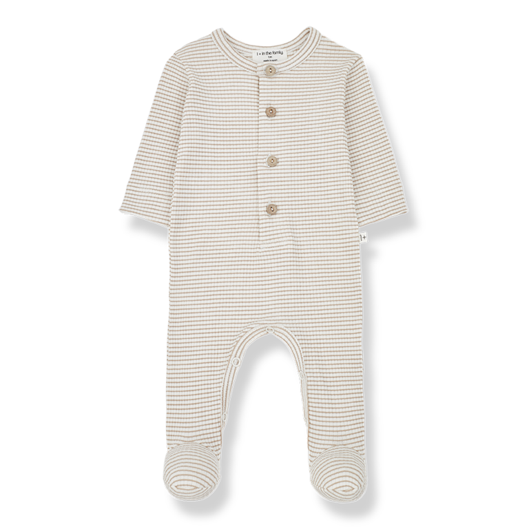 1+ in the family Nino jumpsuit with feet | clay/ivory
