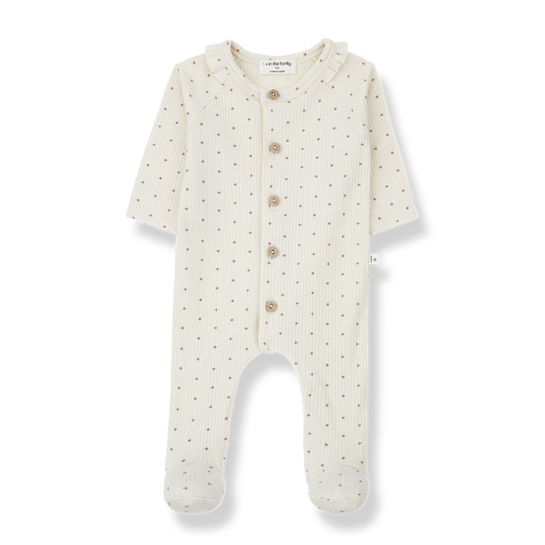 1+ in the family Cari jumpsuit with feet | ivory