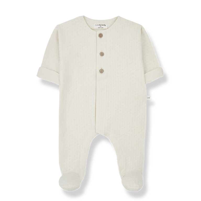 1+ in the family Charlot jumpsuit with feet | Ivory