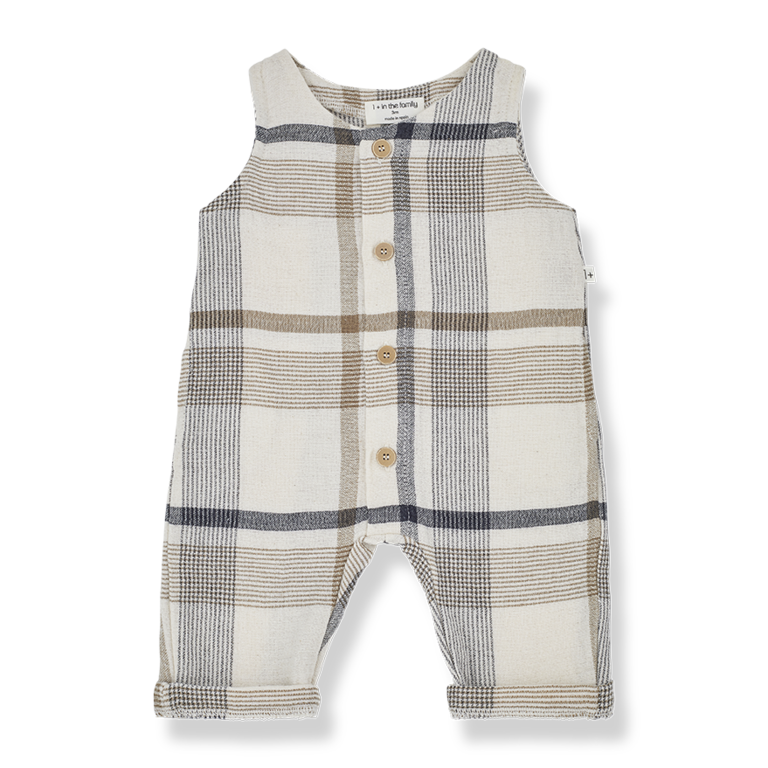 1+ in the family 1+ IN THE FAMILY tuinbroek baby Ciro overall Anthracite antraciet