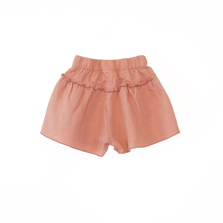 PLAY UP Linen  Shorts  | Coral