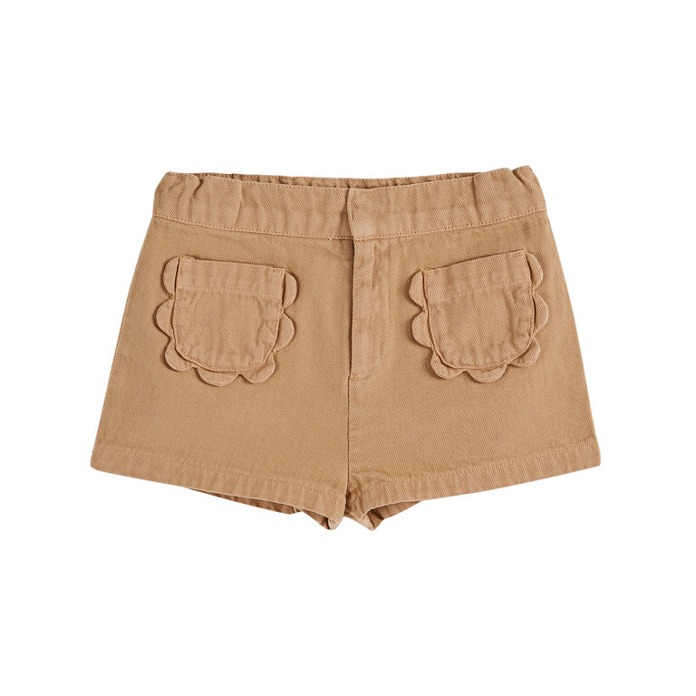 EMILE & IDA Kort broekje | Short Poches Fleurs Uni | Sesame