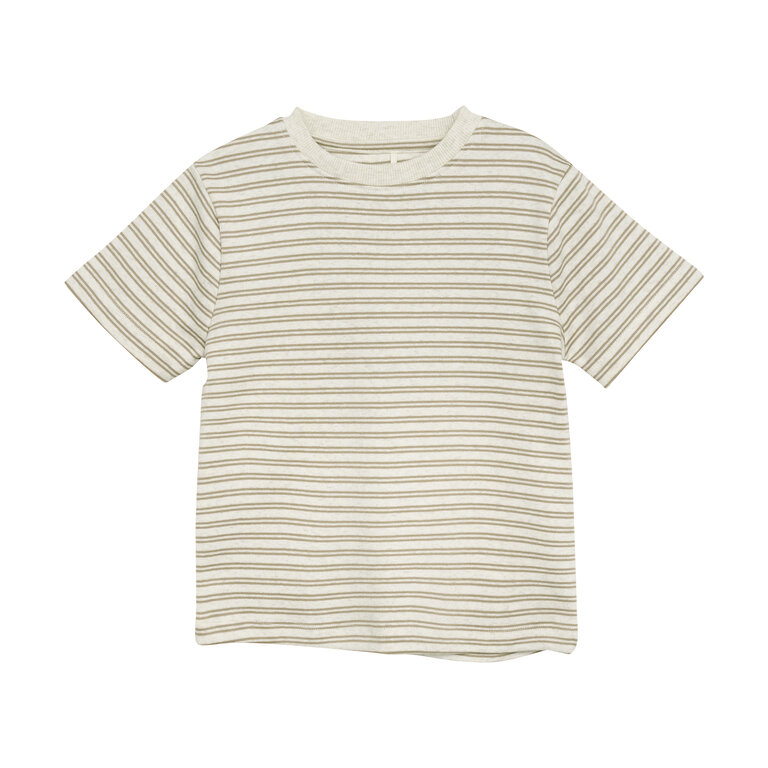 Huttelihut T-Shirt Striped Rib | Silver sage