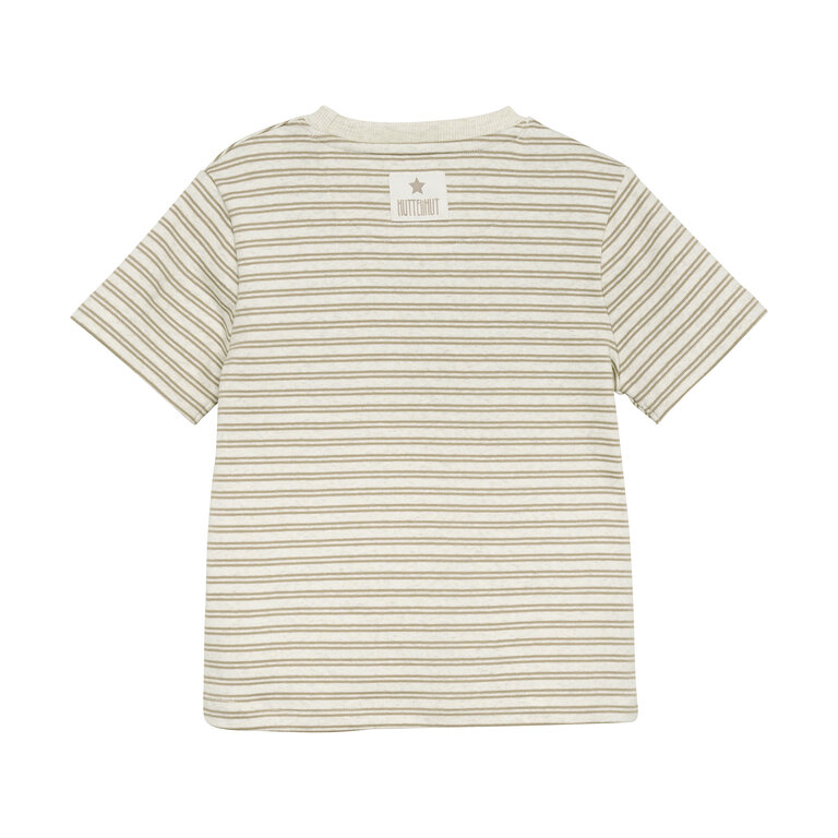 Huttelihut T-Shirt Striped Rib | Silver sage