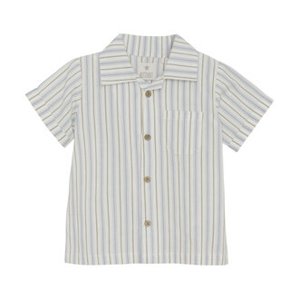 Huttelihut Shirt SS Woven Stripe | Silver Sage