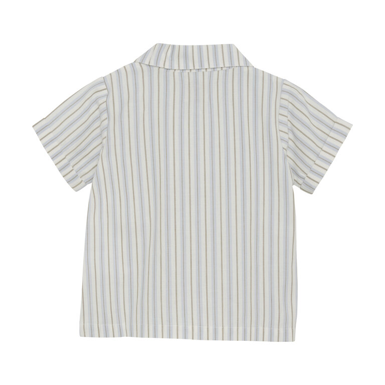 Huttelihut Shirt SS Woven Stripe | Silver Sage