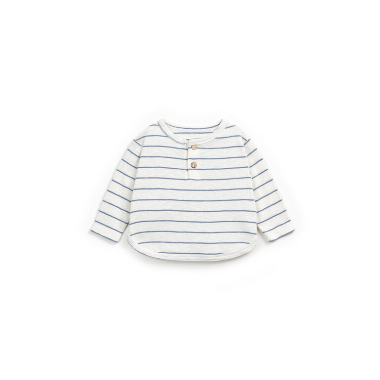 PLAY UP Striped Ribbed Flame Sweater | Sea
