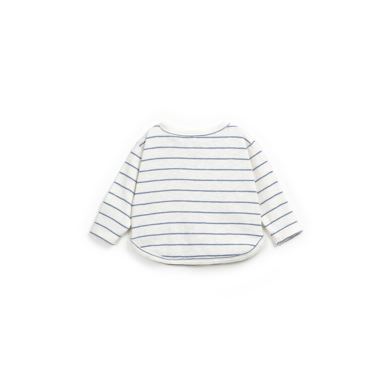 PLAY UP Striped Ribbed Flame Sweater | Sea