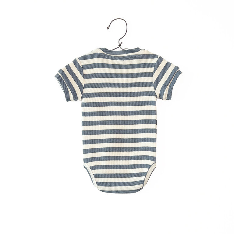 PLAY UP Striped Rib Body | Romper Sea