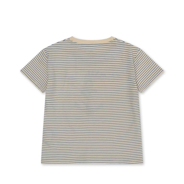 Konges Sløjd T-shirt  Stripe Blue | Famo Tee Gots