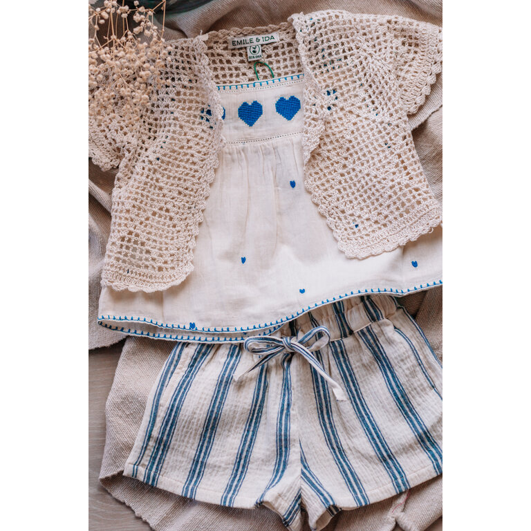 Emile et Ida Kort broekje | Short Gaze De Coton | Rayure