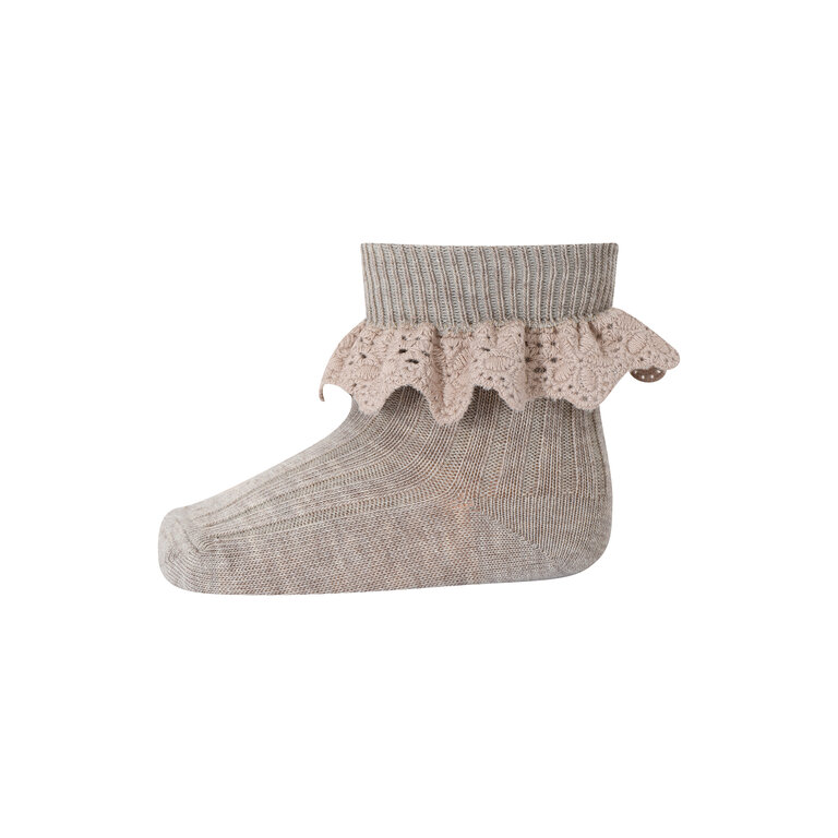 MP Denmark  Lisa Lace socks | Light brown melange