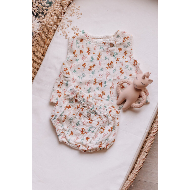 PLAY UP PLAY UP korte broek meisje Fiber Algas met print (beige)
