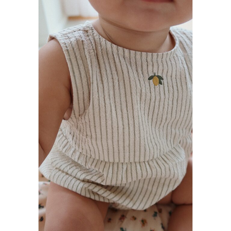 Konges Sløjd Elliot romper Gots | Tea Stripe | Romper met lemon