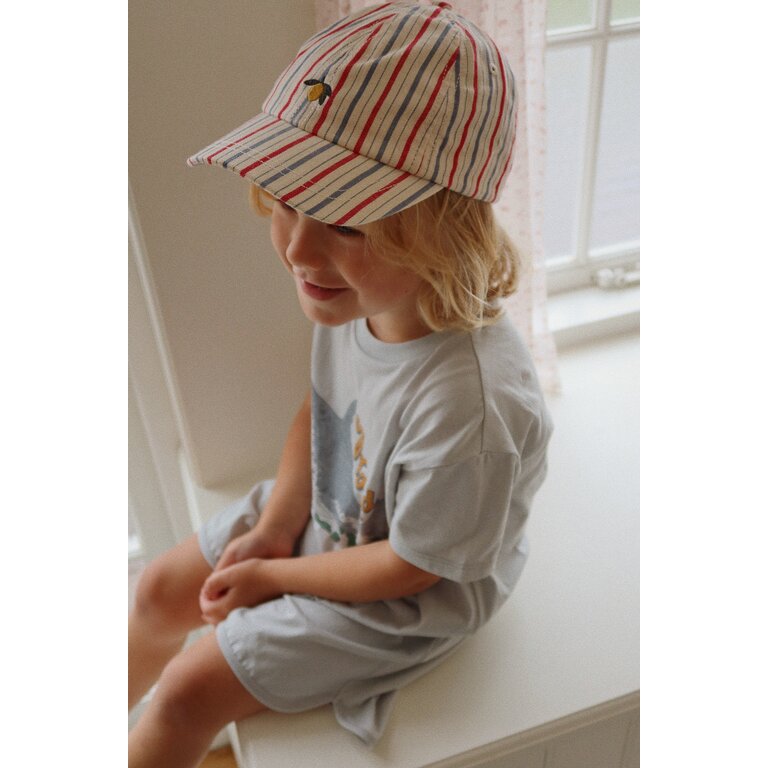 Konges Sløjd Marlon Cap Gots | Antique Stripe | Gestreepte pet met lemon