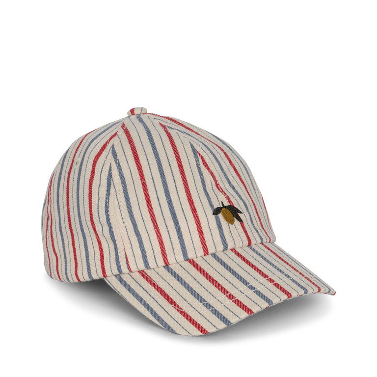 Konges Sløjd Marlon Cap Gots | Antique Stripe | Gestreepte pet met lemon