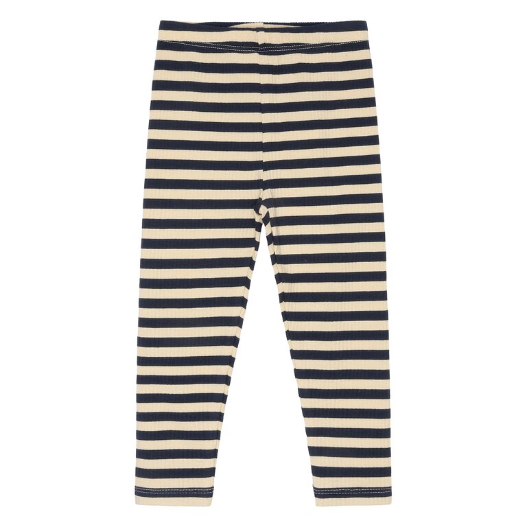 The New Fro Uni Rib Legging | Blauw gestreepte legging | Navy Blazer