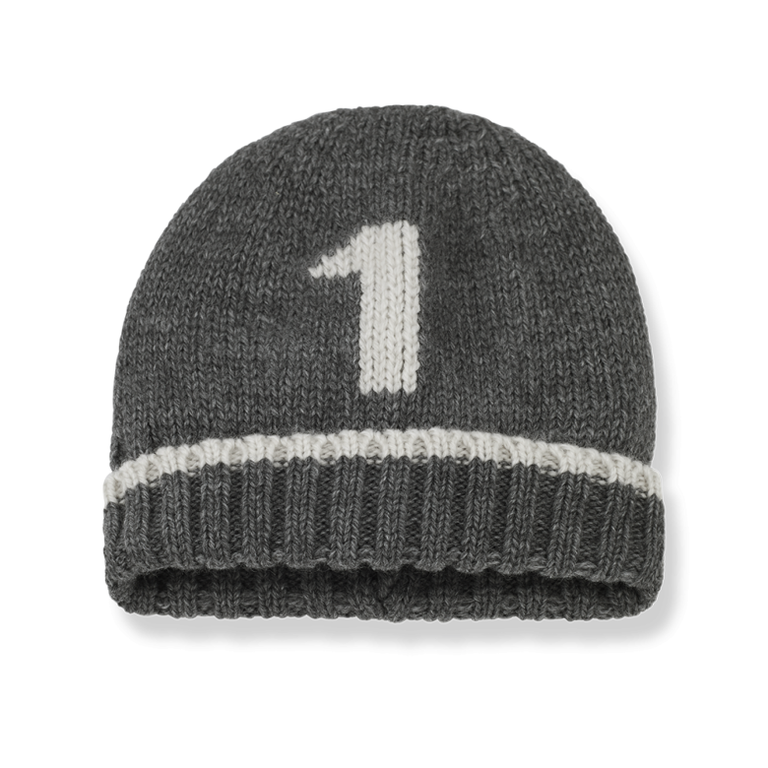 1+ in the family 1+ IN THE FAMILY muts baby Lucas Grey grijs beanie