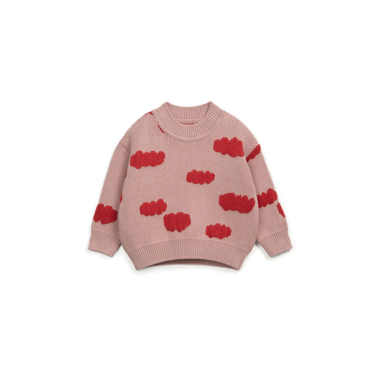 PLAY UP PLAY UP gebreide trui meisje Malva (roze en rood)