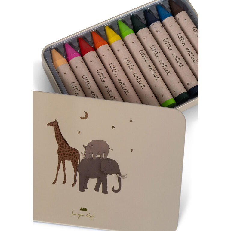 Konges Sløjd Bees Wax Crayons | Kleurpotloden Bijenwas 10 stuks | Safari