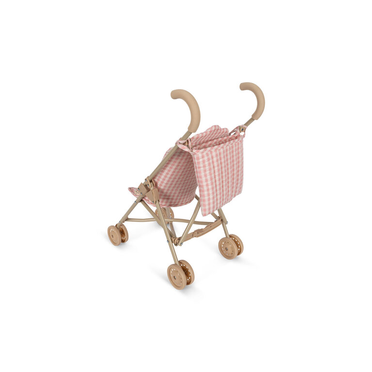 Konges Sløjd Doll Stroller | Poppenwagen | Powder Pink Check