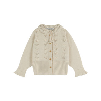 Emile et Ida Crochet Collar Cardigan | Ecru