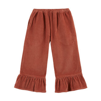 EMILE & IDA Corduroy Flounce Trouser | Cacao