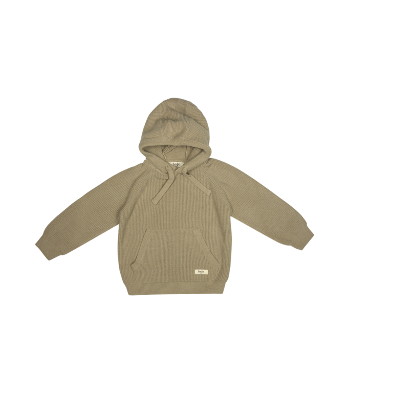 Baje Studio Clay | Knit Hooded Pullover | Peanut