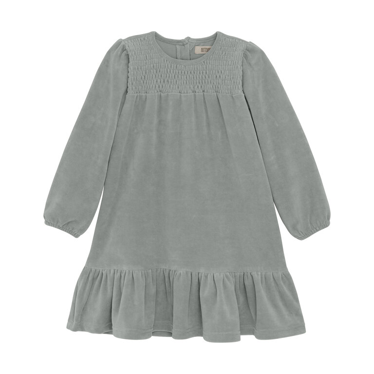 Huttelihut Dress Velour | Grey | Quarry