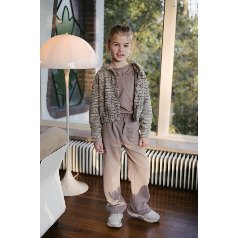 Levv LEVV trui meisje Nelil sweater Dark Taupe taupe