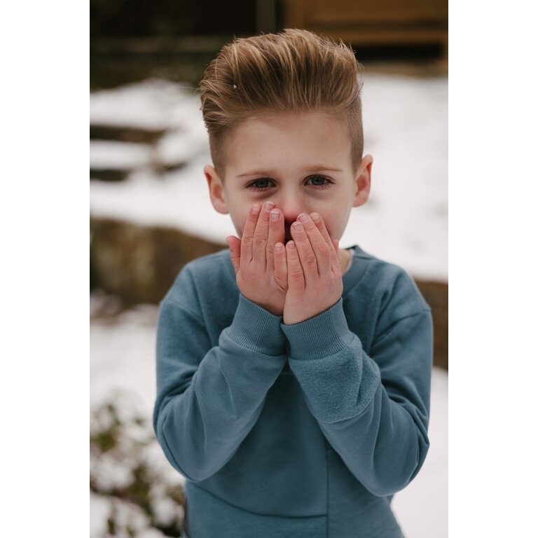 Levv LEVV trui jongen Pamir sweater Petrol petrolblauw